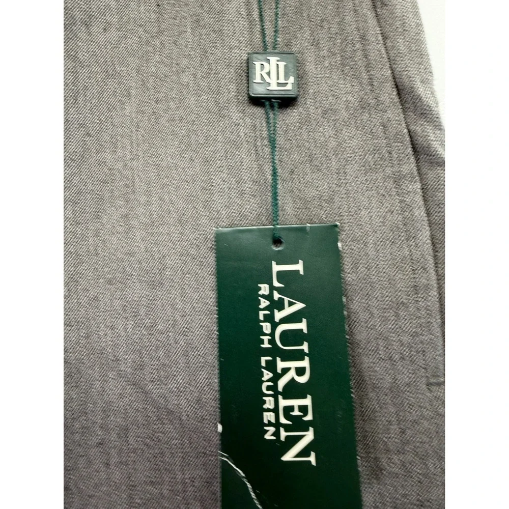 Lauren Ralph Lauren‎ Mens Grey Flat Front Dress Pants 36W x 32L (C42) NWTs
